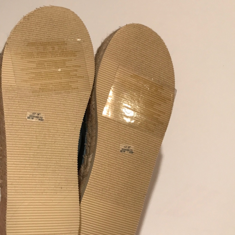 NWT American eagle denim bow wedge sandals 7 - Picture 7 of 12